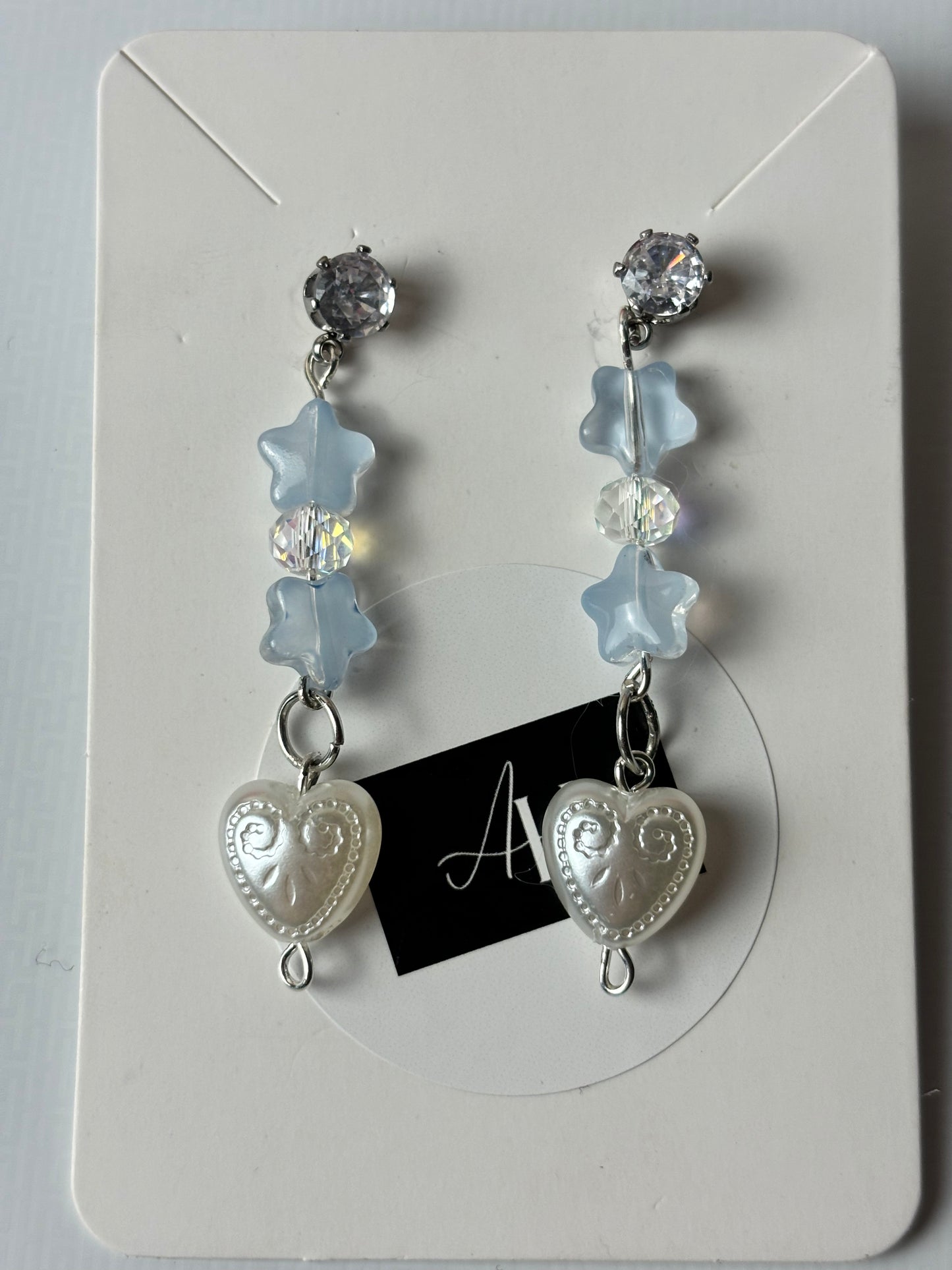 Heart scribe earrings set