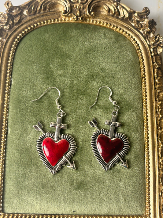 Heart throb earrings set